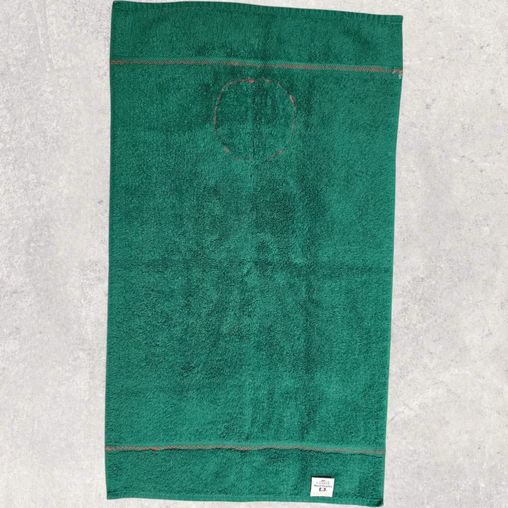 Vintage Cannon Royal Family Christmas Hand Towels Set of 2‎ Green Hand Appliquéd